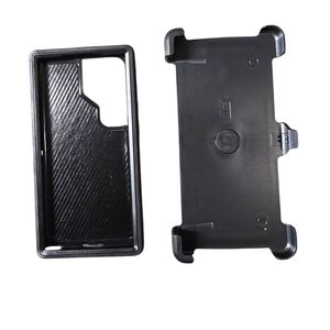 Samsung Galaxy S23 Ultra Black Protective Phone Case with Holster